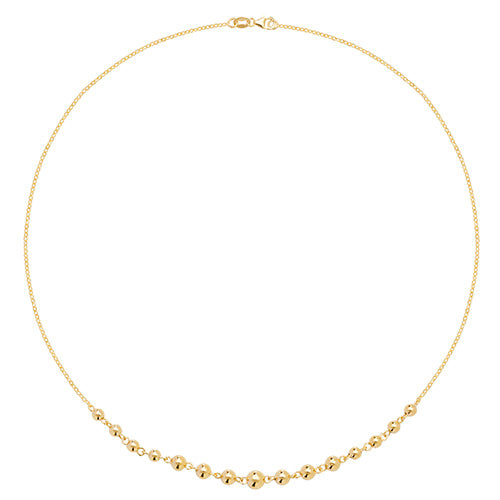 Mwclis Aur Melyn 9ct 16"