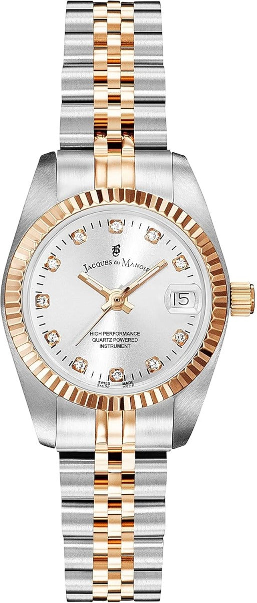 Jacques Du Manoir Ladies Watch with Silver Dial & Two Tone Bracelet NRO.24
