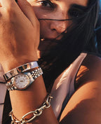 Jacques Du Manoir Ladies Watch with Silver Dial & Two Tone Bracelet NRO.24
