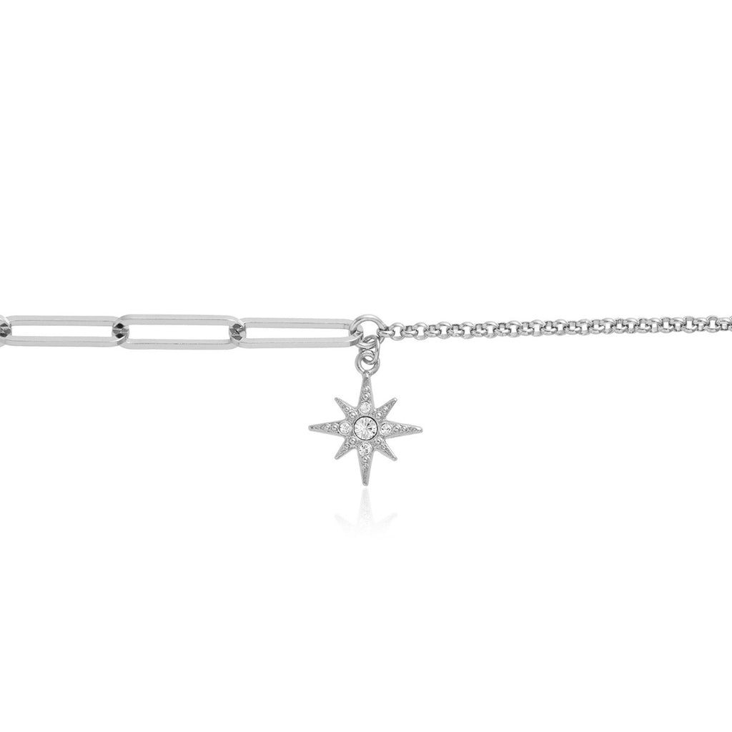 Olivia Burton Celestial North Star Mismatch Silver Bracelet OBJCLB48