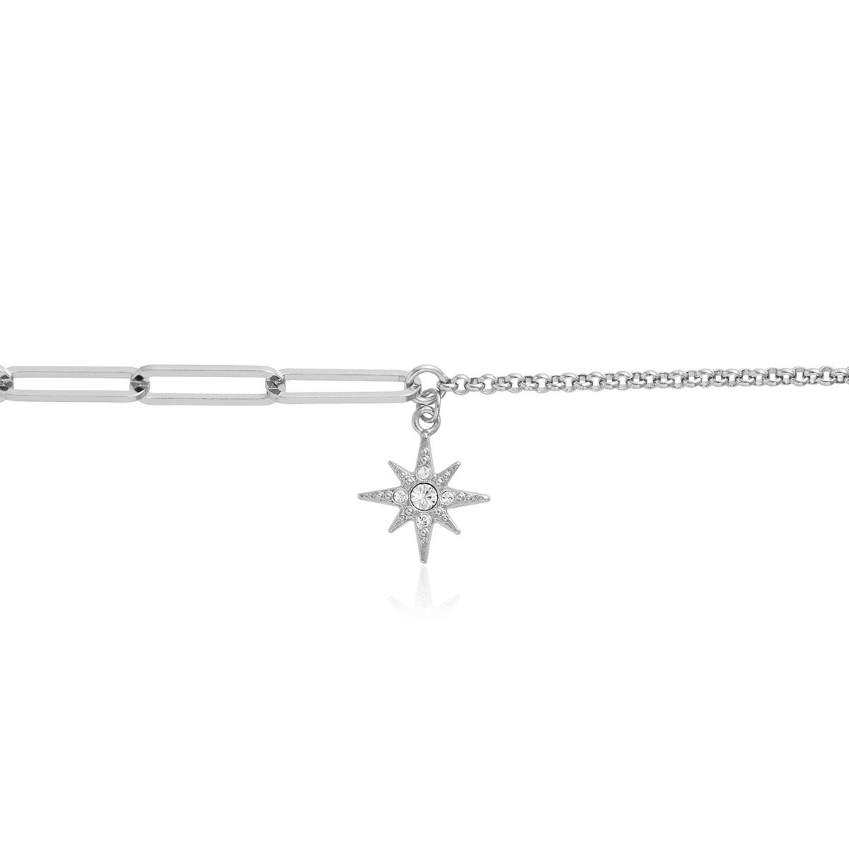 Olivia Burton Celestial North Star Mismatch Silver Bracelet OBJCLB48
