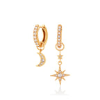 Olivia Burton Celestial Gold Moon & Star Huggie Hoop Earrings OBJCLE39