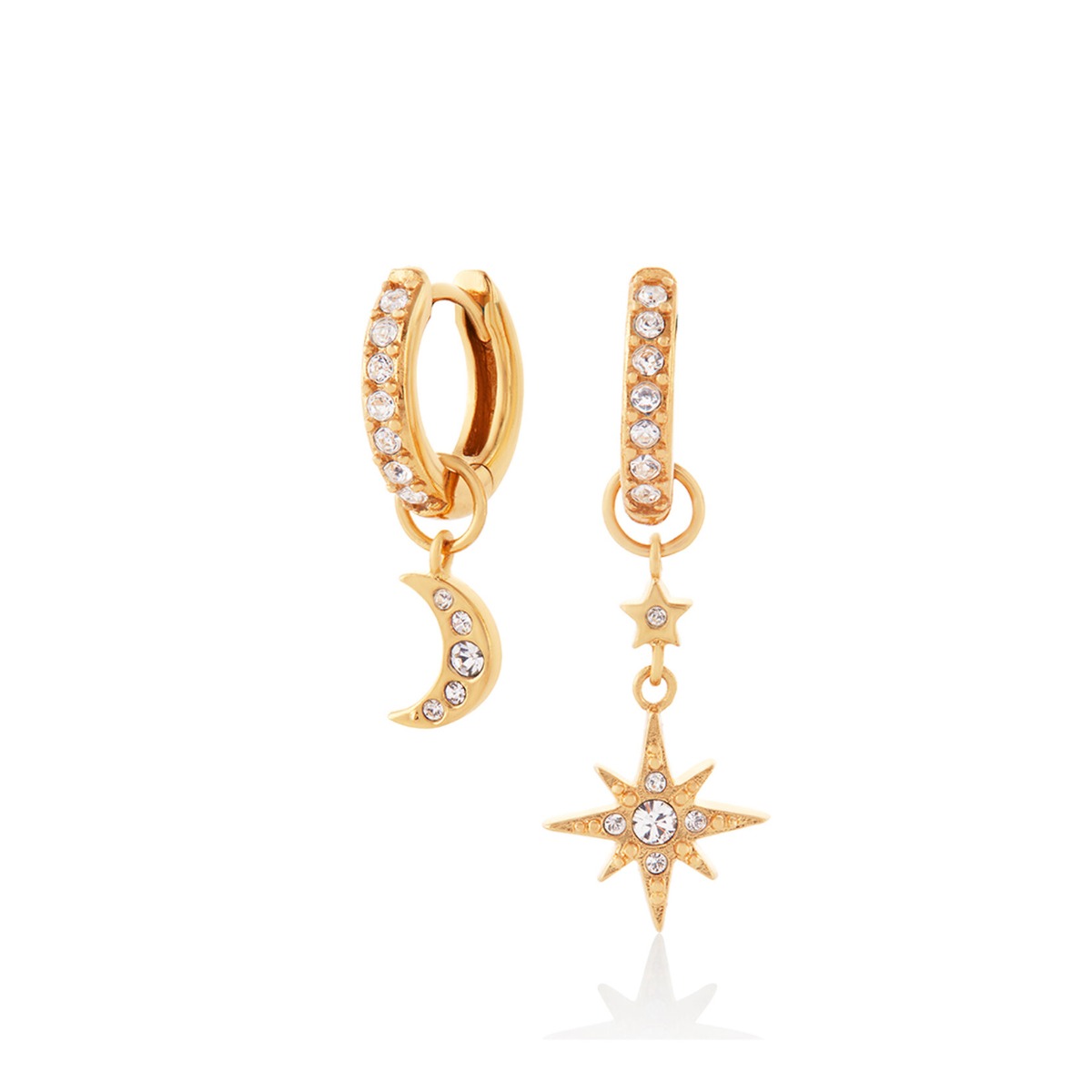 Olivia Burton Celestial Gold Moon & Star Huggie Hoop Earrings OBJCLE39