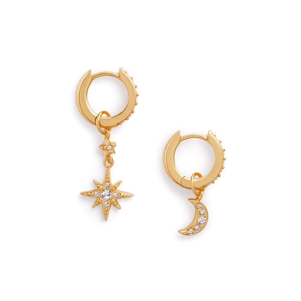 Olivia Burton Celestial Gold Moon & Star Huggie Hoop Earrings OBJCLE39