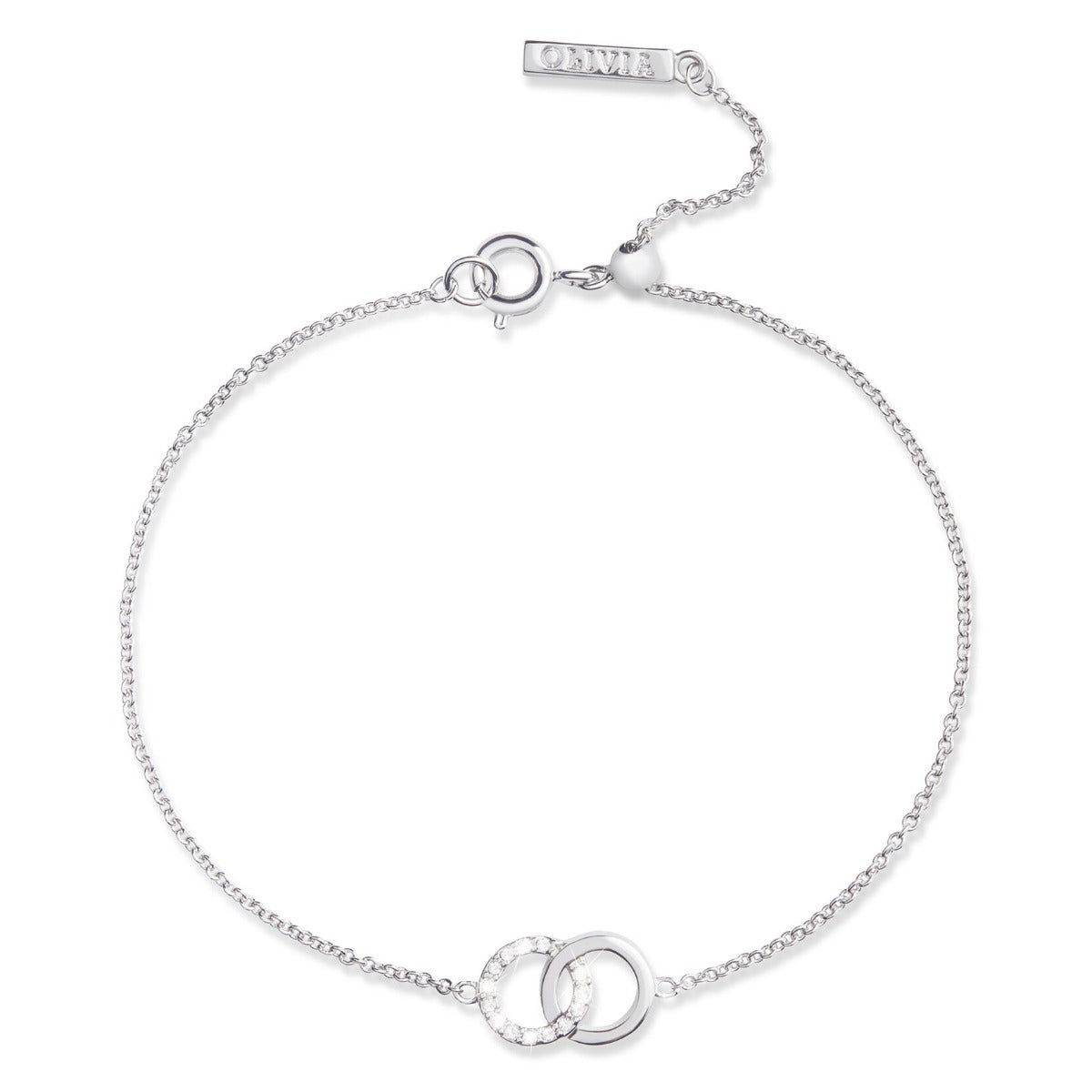 Olivia Burton Bejewelled Interlink Silver Bracelet OBJCOB09