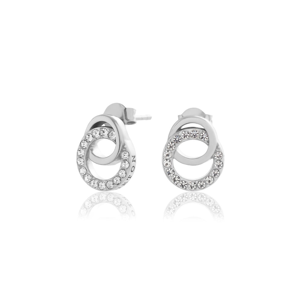 Olivia Burton Bejewelled Interlink Silver Tone Drop Stud Earrings OBJCOE220