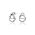 Olivia Burton Bejewelled Interlink Silver Tone Drop Stud Earrings OBJCOE220