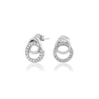 Olivia Burton Bejewelled Interlink Silver Tone Drop Stud Earrings OBJCOE220