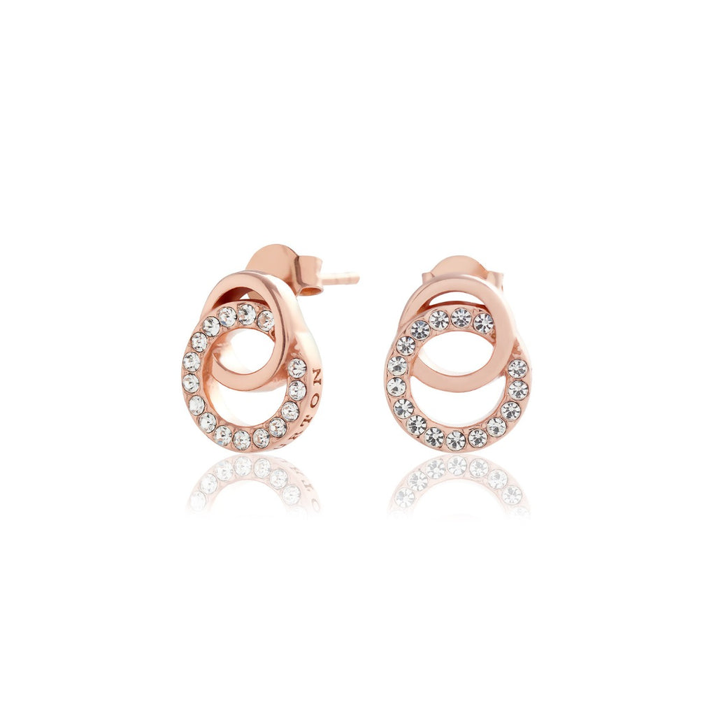 Olivia Burton Bejewelled Interlink Rose Gold Drop Stud Earrings OBJCOE222
