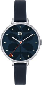 Orla Kiely Ladies Watch with Blue Dial and Blue Leather Strap OK2011