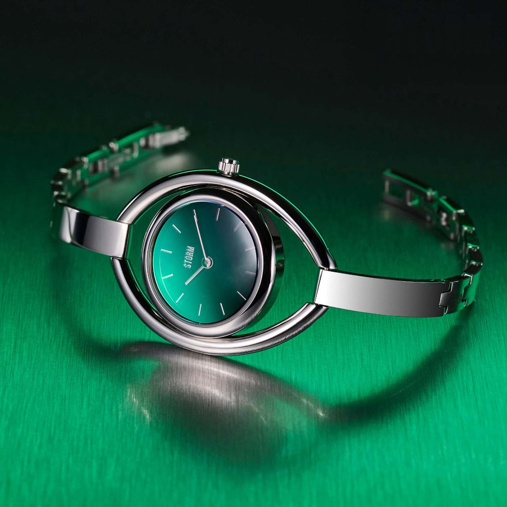 Storm Orlena Lazer Green Ladies Watch with Green Dial and Silver Bracelet 47563/GN