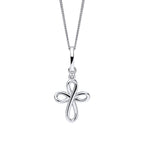 D for Diamond Kids Sterling Silver Cross Pendant with Real Diamond P5514