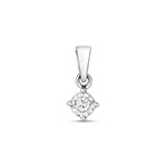 Pendant Diemwnt Aur Gwyn 9ct 0.05CT