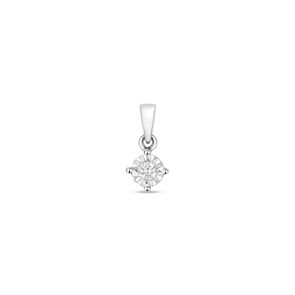 9ct White Gold Diamond Pendant 0.1CT