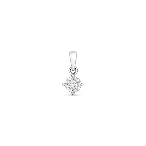9ct White Gold Diamond Pendant 0.1CT