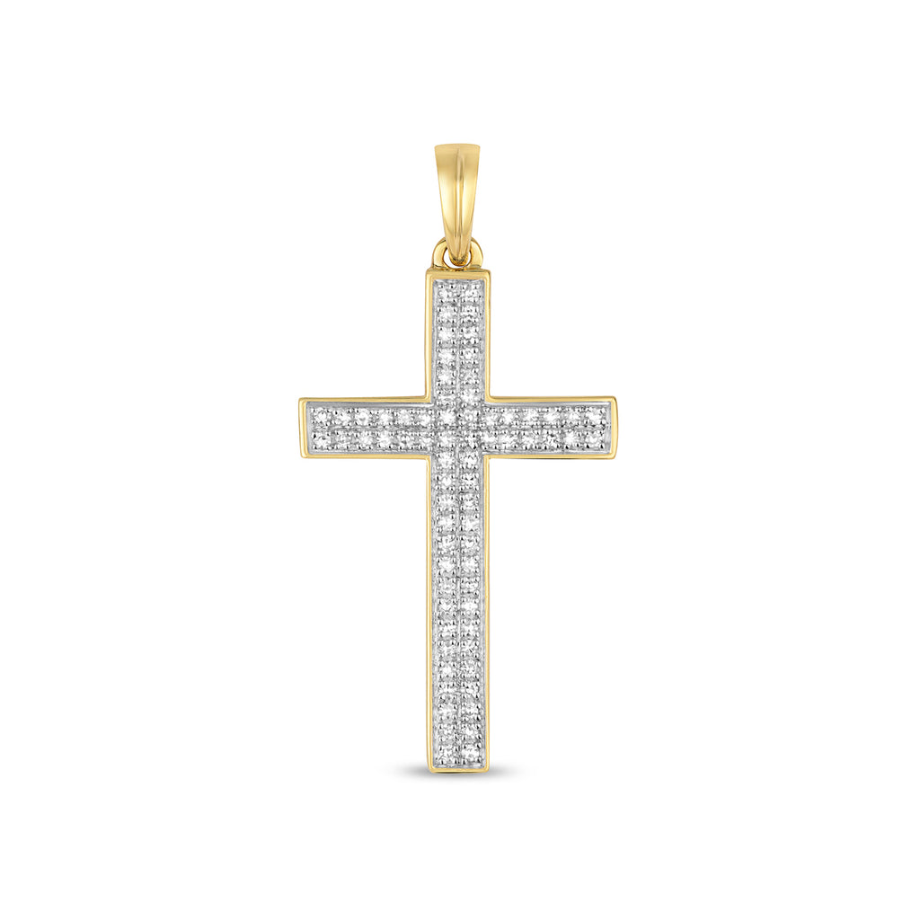 Pendent Diemwnt Aur Melyn 9ct 0.21CT