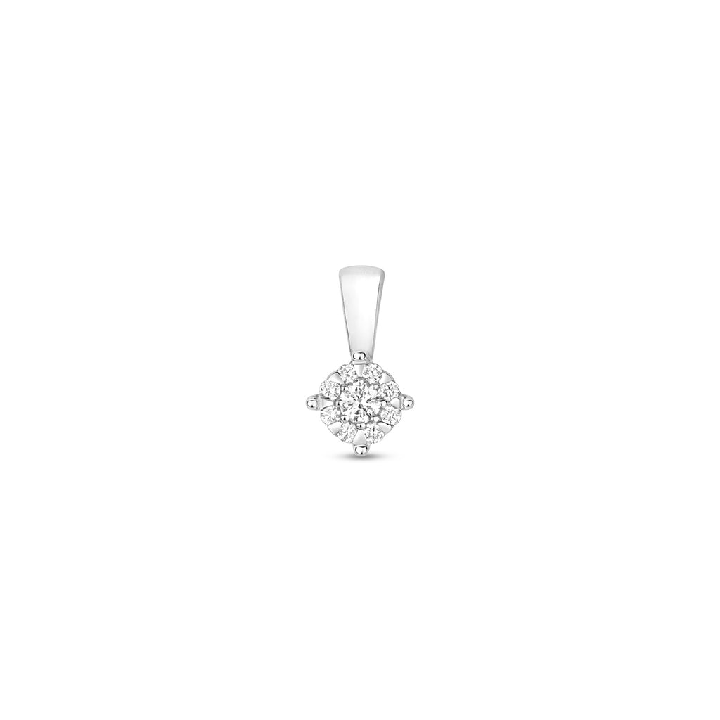 Tlws Diemwnt Aur Gwyn 9ct 0.08CT