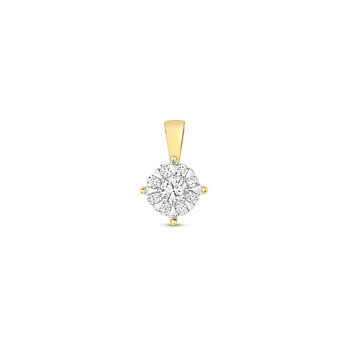 Pendent Diemwnt Aur Melyn 9ct 0.25CT