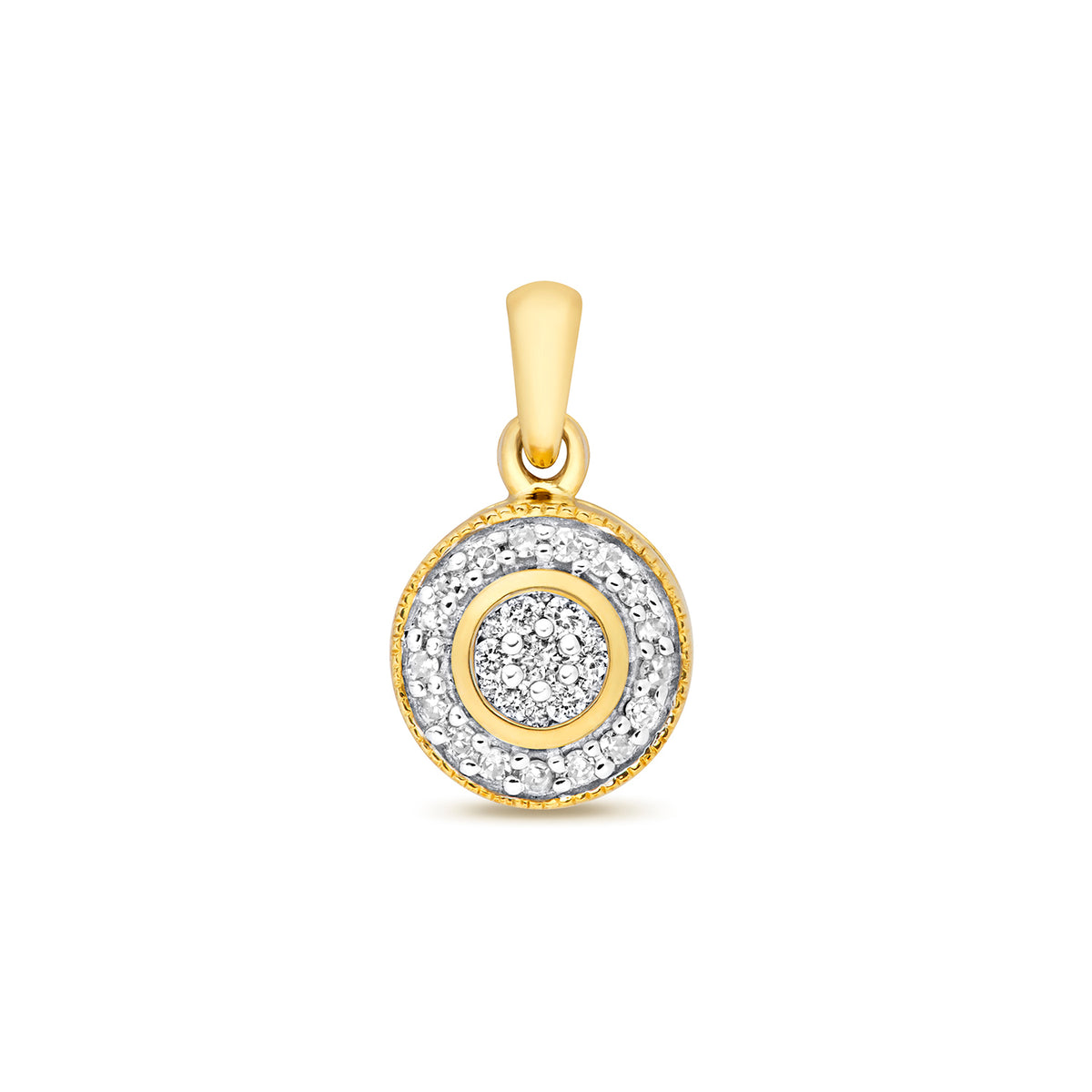 9ct Yellow Gold Diamond Pendant 0.1CT
