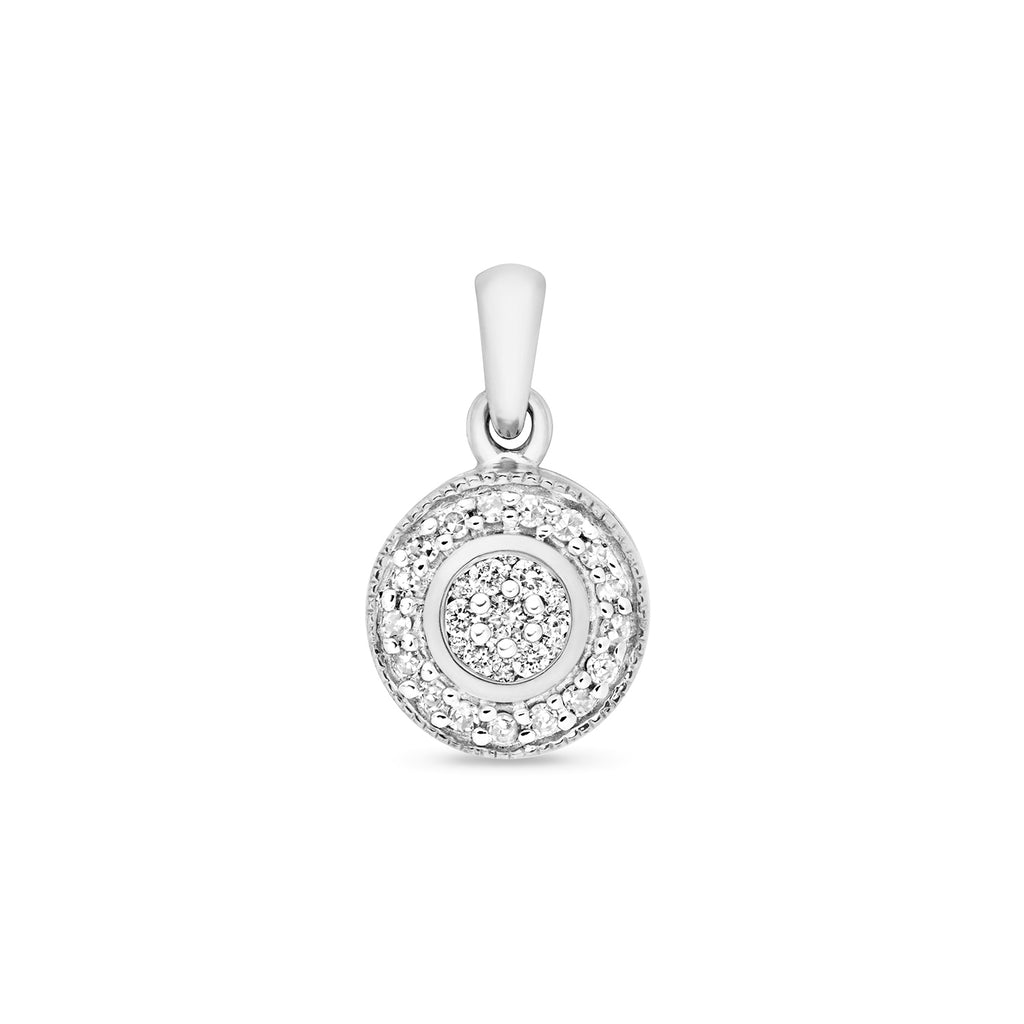 9ct White Gold Diamond Pendant 0.1CT