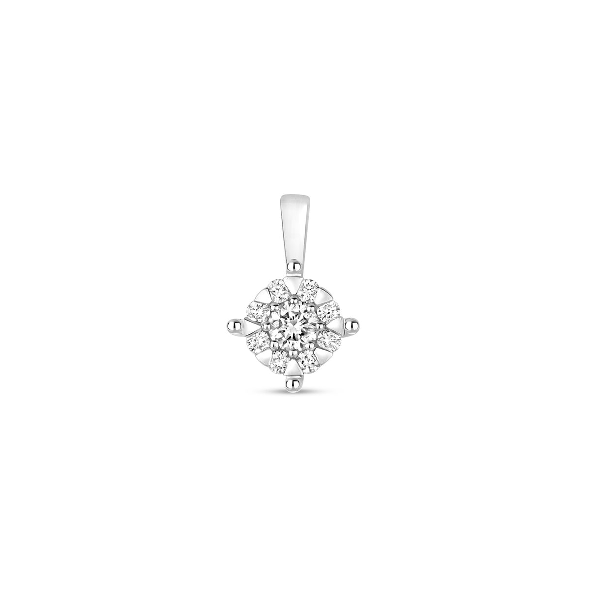Pendent Diemwnt Aur Gwyn 9ct 0.3CT