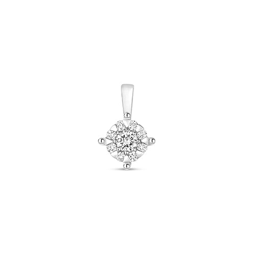 Pendent Diemwnt Aur Gwyn 9ct 0.3CT