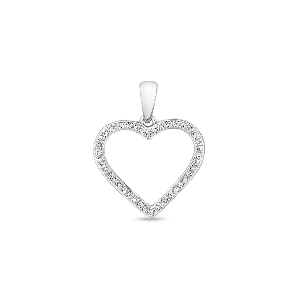 Tlws Diemwnt Aur Gwyn 9ct 0.09CT