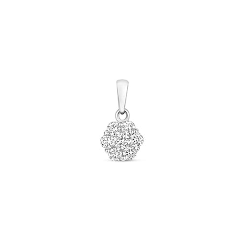 Pendant Diemwnt Aur Gwyn 9ct 0.35CT