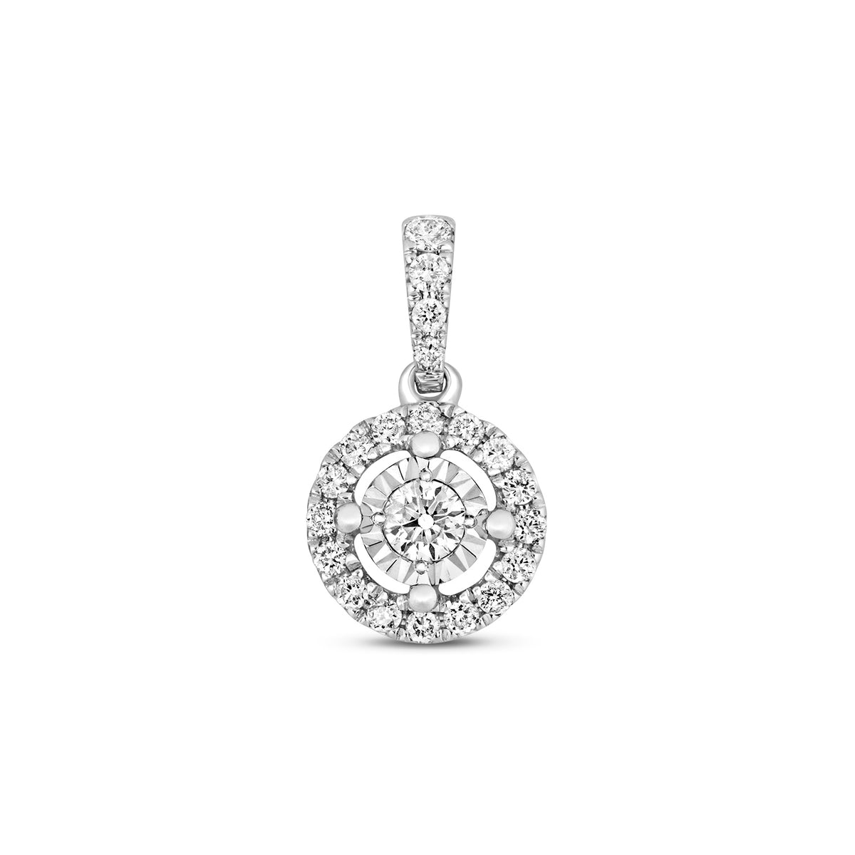 Tlws Diemwnt Aur Gwyn 9ct 0.27CT