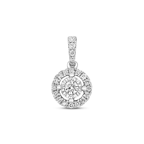 Tlws Diemwnt Aur Gwyn 9ct 0.27CT