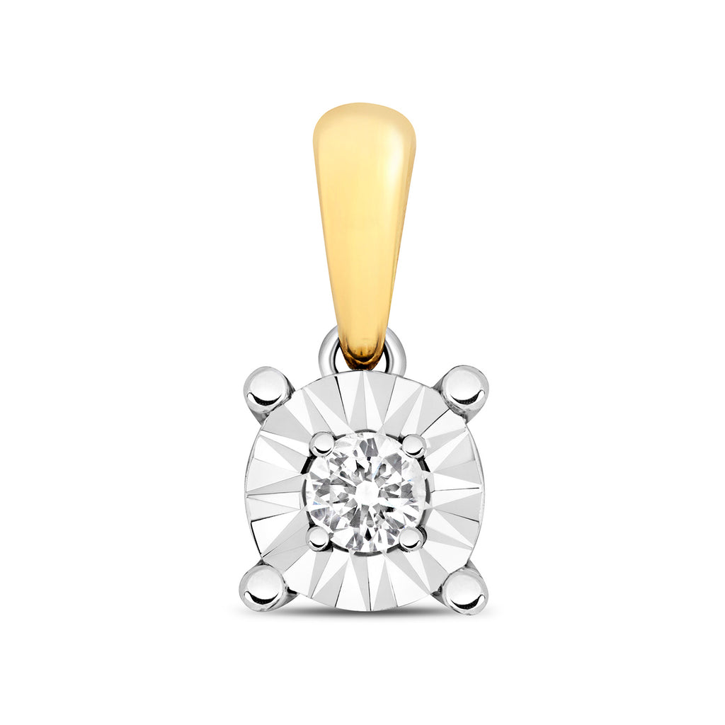 9ct Yellow Gold Diamond Pendant 0.06CT