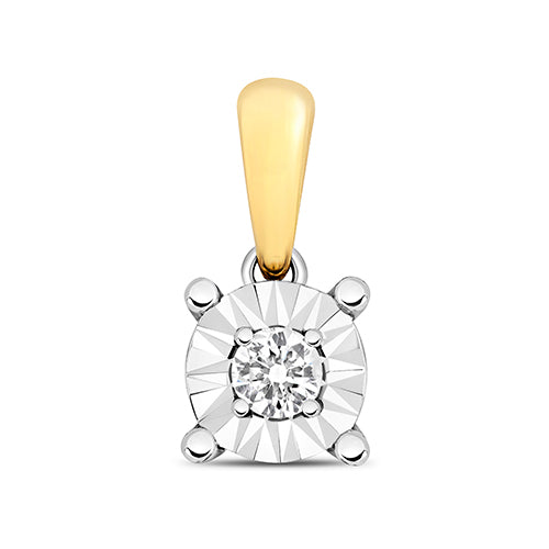 9ct Yellow Gold Diamond Pendant 0.06CT
