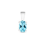 9ct White Gold Aquamarine Pendant 0.5CT