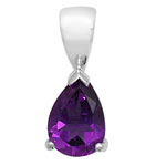 Pendent Amethyst Aur Gwyn 9ct 0.55CT