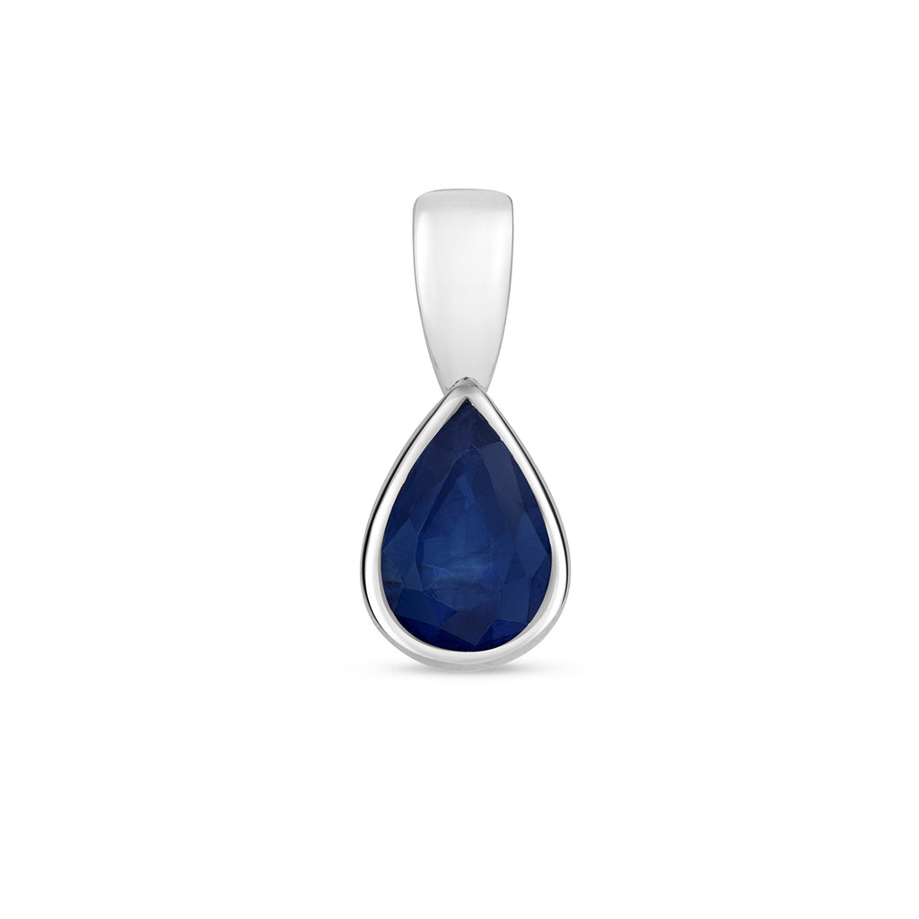 9ct White Gold Sapphire Pendant 0.7CT