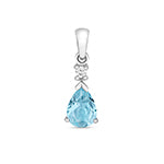 9ct White Gold Aquamarine and Diamond Pendant 0.75CT