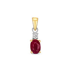Tlws Rhuddem a Diemwnt Aur Melyn 9ct 0.5CT