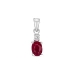 9ct White Gold Ruby and Diamond Pendant 0.5CT