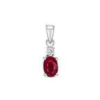 9ct White Gold Ruby and Diamond Pendant 0.5CT