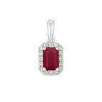 Pendent Rhuddem a Diemwnt Aur Gwyn 9ct 0.700+0.100CT