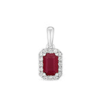 Pendent Rhuddem a Diemwnt Aur Gwyn 9ct 0.700+0.100CT