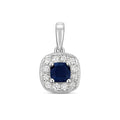 9ct White Gold Sapphire and Diamond Pendant 0.460+0.160CT