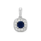 9ct White Gold Sapphire and Diamond Pendant 0.460+0.160CT