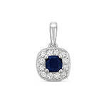 9ct White Gold Sapphire and Diamond Pendant 0.460+0.160CT