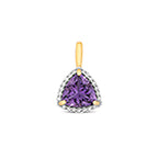 9ct Yellow Gold Amethyst and Diamond Pendant 0.070+0.950CT