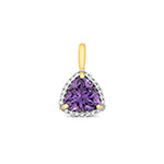 9ct Yellow Gold Amethyst and Diamond Pendant 0.070+0.950CT