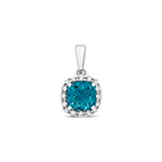9ct White Gold Blue Topaz and Diamond Pendant 1.210+0.080CT