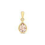 Tlws Diemwnt a Morganit Aur Melyn 9ct 0.520+0.010ct