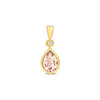 Tlws Diemwnt a Morganit Aur Melyn 9ct 0.520+0.010ct
