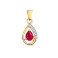 9ct Yellow Gold Ruby and Diamond Pendant 0.080+0.010CT